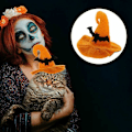 Pikkukuva 4 / 5: Lemmikkiasu, Cosplay-asu, Noitapäähine, Lemmikin hattu, Kivipäähine