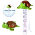 Flydende pooltermometer med flydering, flydende termometer, flydende pooltermometre, tegneserieform vandtermometer med reb til