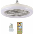 Miniatyrbillede 1 af 5: 2 i 1 LED Loftventilator, 30W Lys Loftventilator med fjernbetjening, E27 Konverteringsbase med B22 Adapter, Justerbar 3 Hastigheder, 3 Farver Dæmpbar LED, til