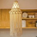 Miniatyrbillede 4 af 5: Macrame-lampeskærm hængende pendel lysdækning moderne kontor soveværelse børneværelse sovesal boheme indretning