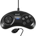 Miniatyrbilde 2 av 5: 2 stk. kontroller for 16-bit håndkontroll, 6-knapps joystick for svart tilbehør