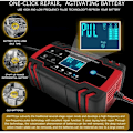 Miniatyrbillede 3 af 5: 12V/24V 8A Intelligent Batterilader, Batterilader Vedligeholdelse og Automatisk Reparation Bærbar Funktion med LCD-skærm, til Bil Motorcykel Lastbil