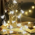 Miniatyrbillede 5 af 5: Stjernelysstreng, 6m 40 LED Lysstreng, Julelysstreng, LED Gardinlys, Indendørs Lysstreng, Dekoration til Jul (Hvid)