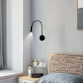 Miniatyrbillede 5 af 5: Sort 3W væglampe til læsning, fleksibel justerbar hals væglampe aluminium skrivebordslampe, sengelampe med afbryder LED øjenpleje