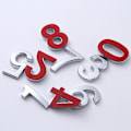 Miniatyrbild 4 av 5: 5 cm dörrnummer med självhäftande bas av formsprutad ABS, galvaniserad digital skylt, husnummer, silver [A]