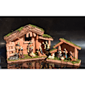 Miniatyrbillede 4 af 5: Traditionel Julekrybbe, Elegant Profil Julekrybbe Sæt, Harpiks Træ Hjemme Julekrybbe Sæt, Juledekoration Bordvisning Ornament - 16x7.5x1