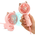 Miniatyrbillede 1 af 5: Bærbar Håndventilator med Genopladeligt Batteri og 3 Hastigheder Mini USB Ventilator, Sød Lille Personlig Elektrisk Ventilator, Velegnet til Rejser Foldbar til Piger/Kvinder