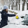 Miniatyrbillede 3 af 5: Elektrisk isskraber, værktøj til fjernelse af sne fra forruden, bildefroster, multifunktionel, gul