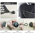 Miniatyrbillede 3 af 5: Bagagerumsnet, 35-48 tommer konvolut stil bagagerum organizer opbevaring bagklap elastisk justerbar til biler SUV