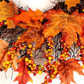 Miniatyrbilde 2 av 5: Thanksgiving Høst Garland Vindu Restaurant Dør Dekorasjon Lønneblad Høst Krans Anheng Jul Høst Garland
