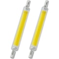 Miniatyrbillede 1 af 5: 2 stk. 118MM 20W 220V Høj Lysstyrke R7S LED Lampe Dobbelt Endet COB Glas Mønster Lampe Erstatter Halogenlamper, Lavt Strømforbrug Naturligt Lys