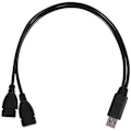 Pikkukuva 1 / 5: Usb 2.1A -urosliitin 2 Usb -kaksoisvirtajohdon sovitin