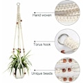 Miniatyrbild 4 av 5: Set med 2 Macrame hängande korgar Bomullsrep Hängande korg Blomkruka Växthållare Hängare för inomhus utomhus tak