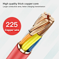 Pikkukuva 5 / 5: USB-kaapeli Uusi 120W 6Ft Type C -kaapelilaturi Android-laitteille Supernopea latauskaapeli - Musta