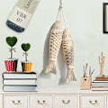 Miniatyrbilde 3 av 4: 2 stk. Trefisk Dekorasjoner Trefisk Veggdekorasjoner for Hjemmedekor Nautisk Dekorasjon Strandtema Veggpynt (L)-Fei Yu