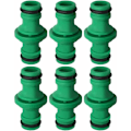 Miniatyrbillede 1 af 5: 6 stk. Dobbelt Rørforbindelse, Dobbelt Han Rørforbindelse Plastik Rørfittings til Samling af Have Slanger Rør (Grøn)