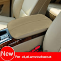 Miniatyrbild 3 av 5: PU-läder Center Console Armrest Cover Bilöverdrag Trim Skydd för X5X6 14-18 Beige