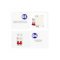 Miniatyrbilde 5 av 5: 2P 1000V 40A Miniatyr DC-bryter Solcelle PV-system DC-frakobling Isolator DIN-skinnemontert Bryter DZ47-63Z C40 DC-bryter