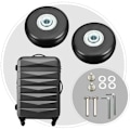Miniatyrbillede 3 af 5: Kuffert Hjul, Bagage Kuffert Reparation Hjul Heavy Duty 50mm Lydløs Gummi Universal Drejeligt Hjul Udskiftning Transport Erstatter Hjul 4 stk. til Su
