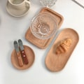 Miniatyrbilde 3 av 5: Japansk stil trebrett Kaffe Dessertbrett Kakebrett 12CM