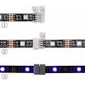 Miniatyrbillede 4 af 5: 20-pak, 4-polet PBC RGB LED-stripsforbindelse, 10 til 1 gabløs strimmel uden strimmel, loddefri adapter til SMD 5050 multifarvet LED-strimmel