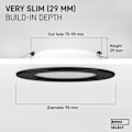 Miniatyrbilde 3 av 5: LED Nedfelt Downlight LED Takspotter IP54 for Bad, Våtrom, Varmt Hvit 3000K Sett med 3 Ekstra Flat Runde LED Spotter 7 Watt (7W) /