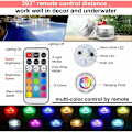 Miniatyrbillede 5 af 5: 10 stk. Mini LED-undervandslys, Mini LED-akvarielampe, Undervandslampe Vandtæt RGB Multicolor LED-stearinlysbelysning med 2 fjernbetjeninger til