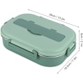 Miniatyrbillede 3 af 5: Rustfrit Stål Madkasse, Bærbar Bento Box med 4 Rum, Opbevaringsbeholder til Mad til Studerende og Voksne