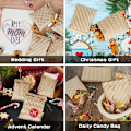 Miniatyrbillede 5 af 5: Pakke med 100 Kraft Papir Slikposer, Slik Cookie Favor Snacks Buffet Butik Wrappers, 4 Forskellige Stil Ingen Voks Slikposer Festartikler 13 x