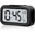 Miniatyrbild 1 av 5: Digital väckarklocka, batteridriven väckarklocka, plus nattlampa snooze datum 12/24H inomhustemperatur (svart)