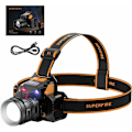 Miniatyrbillede 1 af 5: HL58 Led Pandelamper Genopladelig Pandelamper Lommelygte Lang Arbejdstid Ultralet 650 Lumen LED Pandelamper, 3 Bevægelsestilstande til Nat, Gå, Fiskeri, Cykling