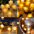 Miniatyrbilde 3 av 5: Pinjekongle Lyslenke, 6M 40LED Julelys for Juletreet, Vanntette Mini Innendørs Lysdekorasjon for Patio Hage Gjerder Trapper (Varmt