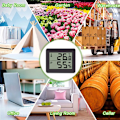 Miniatyrbild 5 av 5: Digital hygrometer termometer, inomhus hygrometer, hemtemperatur termometrar sensor mätare, grönt rum