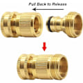Miniatyrbilde 2 av 5: Hageslangekobling, 3/4\" messing hann- og hunngjenger kobber hannhageslange og 3/4\" BSP kranadapter,