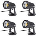 Pikkukuva 1 / 5: 4 kpl COB LED-pistevalaisimia 5W 220V Säädettävät Puutarhavalaisimet Ulkovalaistus Puutarha Terassi (Lämmin Valkoinen)