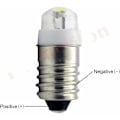 Miniatyrbillede 3 af 4: E10 LED-pære DC 3V 0,5W 6000K Hvid 200LM LED-pære til lommelygte, negativ jord (pakke med 1)