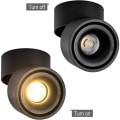 Miniatyrbillede 3 af 5: 360 graders justerbar 10W LED-loftlampe / overflademonteret COB-belysning / 10x10cm / aluminiumvæglampe eller -spot 6000K sort