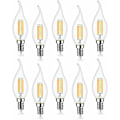 Miniatyrbild 1 av 5: 10-pack 4W LED-glödlampa E14 470LM Flamma Ljus Kallt Vitt 6000K, Ej Dimbar, 360° Strålvinkel