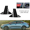 Miniatyrbillede 3 af 5: Side Door Window Pillar Posts Trim Piano Cover til 2020 2021 2022 Tilbehør Sort 16stk