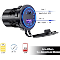 Miniatyrbillede 2 af 5: 4X USB PD Type C & QC 3.0 Biloplader 12V Stikkontakt med Tænd/Sluk-knap
