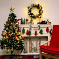 Miniatyrbillede 5 af 5: Julekrans med lys, 20 LED 6,56 fod julegrankegle krans krans krans julelys, batteridrevet udendørs jul