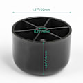 Miniatyrbillede 3 af 3: 12 stk. sorte møbelben 50x35mm plast runde til sofa - Sunny