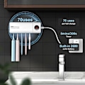 Miniatyrbillede 4 af 5: Vægmonteret tandbørsteholder med UV-desinfektionsfunktion, 2000 mAh opladning, timerfunktion, [Energiklasse A+++]