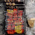 Miniatyrbilde 2 av 5: Grillnett for fisk, grillstativ for fisk, non-stick trippel fisk grillkurv, grillverktøy med trehåndtak, 2 stk.