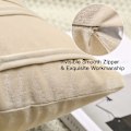 Miniatyrbillede 5 af 5: Sæt med 2 Pudebetræk Tredimensionale Geometriske Striber Fløjl Dekorative Pudebetræk Hjem Stue Sofa Soveværelse (30x50cm, Beige)