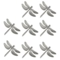 Miniatyrbilde 1 av 5: Sølv Serviettringer Sett med 8 for Bryllup Ferie, Dragonfly Metall Serviettholder for Bordlin, Middag Anledning
