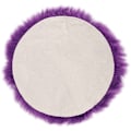 Miniatyrbilde 4 av 5: Faux saueskinnsullteppe 30 x 30 cm teppe fluffy myk langhåret dekorativ stol pute sofa matte (lilla rund)