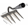 Miniatyrbilde 2 av 5: Hage Rake, Lukerake, Hage-Scarifier Rake, Metalltunge Rake med Tunge, 4-Tannet Spikerake, Stålrake, Landbruksverktøy, Metall Hage Rake