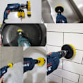 Miniatyrbilde 2 av 3: Borstsett for drill 3 stk Elektriske vaskeskrubber for rengjøring, for husholdning og bedriftsrengjøring av gulv, murstein, toaletter, badekar, vasker, biler, etc. (Y