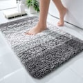 Pikkukuva 3 / 5: Ylellinen kylpyhuoneen matto, erittäin pehmeä ja imukykyinen mikrokuitu, liukumaton, pehmeä, konepestävä ja -kuivattava kylpyhuoneen ammeeseen 16x24 harmaa